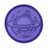 Purple Planet Slow Feeder Bowl with raised space pattern encourages slow eating and healthy digestion for dogs.